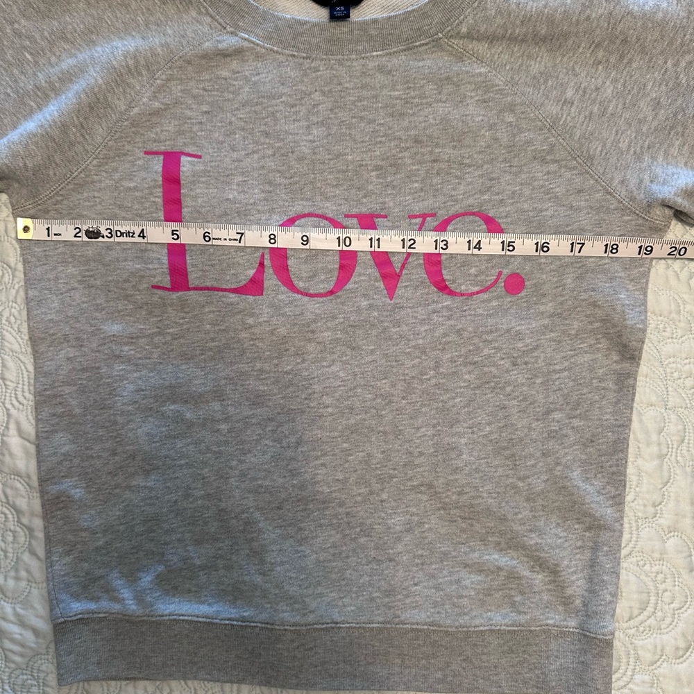 JCrew Women Love Sweatshirt Grey/Pink XS - Picture 2 of 10